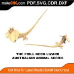 Australian Animals Frill Neck Lizard MakeCNC SVG DXF PDF CDR 3D puzzle pattern product image