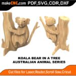 Australian Animals Koala Bear Tree MakeCNC SVG DXF PDF CDR 3D puzzle pattern product image