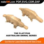 Australian Animals Platypus MakeCNC SVG DXF PDF CDR 3D puzzle pattern product image
