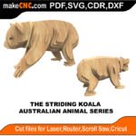 Australian Animals Striding Koala Bear MakeCNC SVG DXF PDF CDR 3D puzzle pattern product image