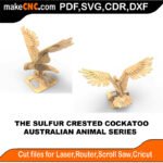 Australian Animals Sulfur Crested Cockatoo MakeCNC SVG DXF PDF CDR 3D puzzle pattern product image