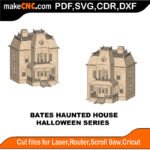 Bates Haunted House MZST MakeCNC SVG DXF PDF CDR 3D puzzle pattern product image