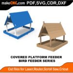 Bird Feeder Covered Platform Feeder MakeCNC SVG DXF PDF CDR 3D puzzle pattern product image