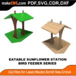 Bird Feeder Eatable Sunflower Station MakeCNC SVG DXF PDF CDR 3D puzzle pattern product image
