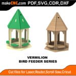 Bird Feeder Vermilion MakeCNC SVG DXF PDF CDR 3D puzzle pattern product image