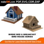 Bird House Birdie Bed Breakfast MakeCNC SVG DXF PDF CDR 3D puzzle pattern product image