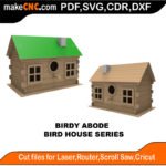 Bird House Birdy Abode MakeCNC SVG DXF PDF CDR 3D puzzle pattern product image