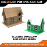 Bird House Bluebird Bungalow MakeCNC SVG DXF PDF CDR 3D puzzle pattern product image