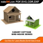 Bird House Canary Cottage MakeCNC SVG DXF PDF CDR 3D puzzle pattern product image
