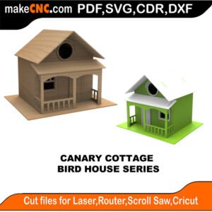 Bird House Canary Cottage MakeCNC SVG DXF PDF CDR 3D puzzle pattern product image