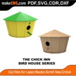 Bird House Chick Inn MakeCNC SVG DXF PDF CDR 3D puzzle pattern product image