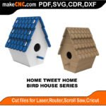 Bird House Home Tweet Home MakeCNC SVG DXF PDF CDR 3D puzzle pattern product image