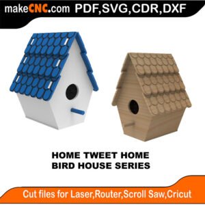 Bird House Home Tweet Home MakeCNC SVG DXF PDF CDR 3D puzzle pattern product image