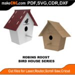 Bird House Robins Roost MakeCNC SVG DXF PDF CDR 3D puzzle pattern product image