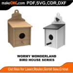 Bird House Wormy Wonderland MakeCNC SVG DXF PDF CDR 3D puzzle pattern product image