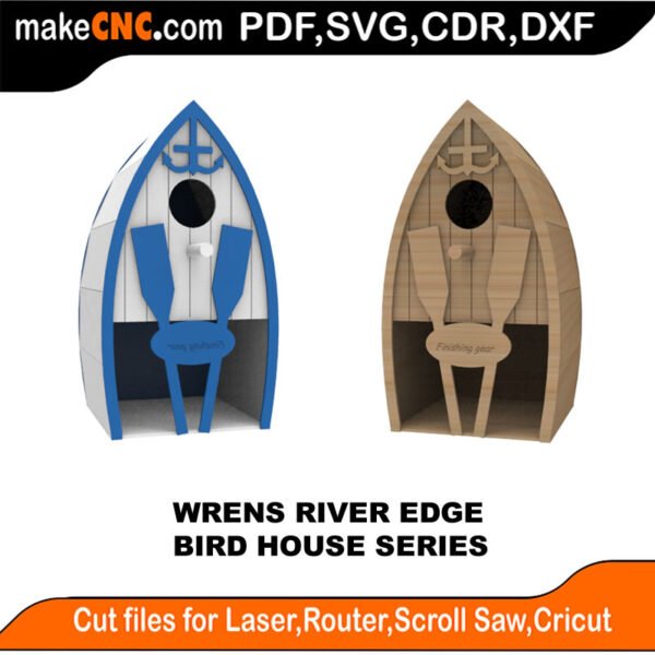 Bird House Wrens River Edge MakeCNC SVG DXF PDF CDR 3D puzzle pattern product image