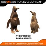 Birds Penguin MakeCNC SVG DXF PDF CDR 3D puzzle pattern product image