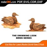 Birds Swimming Loon MakeCNC SVG DXF PDF CDR 3D puzzle pattern product image