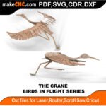 Birds in Flight Crane MakeCNC SVG DXF PDF CDR 3D puzzle pattern product image