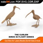 Birds in Flight Curlew MakeCNC SVG DXF PDF CDR 3D puzzle pattern product image