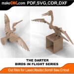 Birds in Flight Darter MakeCNC SVG DXF PDF CDR 3D puzzle pattern product image