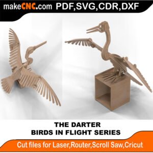 Birds in Flight Darter MakeCNC SVG DXF PDF CDR 3D puzzle pattern product image