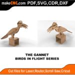 Birds in Flight Gannet MakeCNC SVG DXF PDF CDR 3D puzzle pattern product image