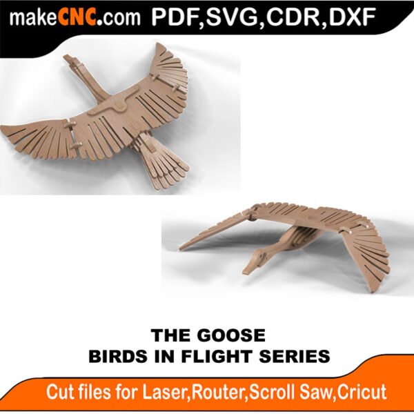 Birds in Flight Goose MakeCNC SVG DXF PDF CDR 3D puzzle pattern product image