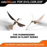 Birds in Flight Hummingbird MakeCNC SVG DXF PDF CDR 3D puzzle pattern product image