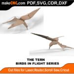 Birds in Flight Tern MakeCNC SVG DXF PDF CDR 3D puzzle pattern product image