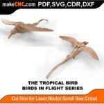 Birds in Flight Tropical Bird MakeCNC SVG DXF PDF CDR 3D puzzle pattern product image