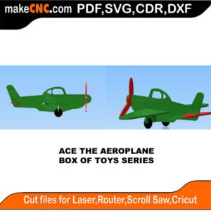 Box of Toys Ace Aeroplane MakeCNC SVG DXF PDF CDR 3D puzzle pattern product image