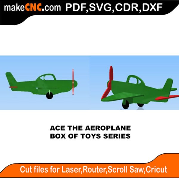 Box of Toys Ace Aeroplane MakeCNC SVG DXF PDF CDR 3D puzzle pattern product image