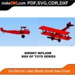 Box of Toys Barony Biplane MakeCNC SVG DXF PDF CDR 3D puzzle pattern product image