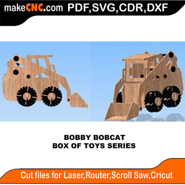 Box of Toys Bobby Bobcat MakeCNC SVG DXF PDF CDR 3D puzzle pattern product image