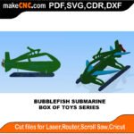 Box of Toys Bubblefish Submarine MakeCNC SVG DXF PDF CDR 3D puzzle pattern product image