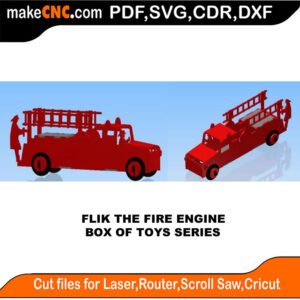 Box of Toys Flik Fire Engine MakeCNC SVG DXF PDF CDR 3D puzzle pattern product image