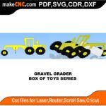 Box of Toys Gravel Grader MakeCNC SVG DXF PDF CDR 3D puzzle pattern product image