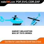 Box of Toys Harvey Helicoptor MakeCNC SVG DXF PDF CDR 3D puzzle pattern product image