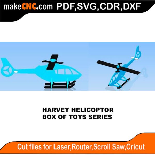 Box of Toys Harvey Helicoptor MakeCNC SVG DXF PDF CDR 3D puzzle pattern product image