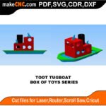 Box of Toys Toot Tugboat MakeCNC SVG DXF PDF CDR 3D puzzle pattern product image