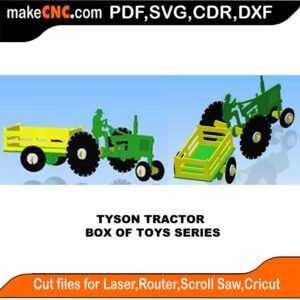 Box of Toys Tyson Tractor MakeCNC SVG DXF PDF CDR 3D puzzle pattern product image