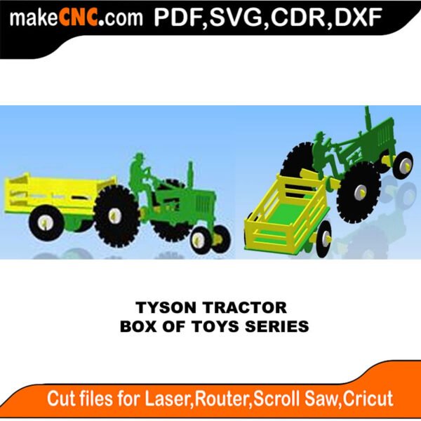 Box of Toys Tyson Tractor MakeCNC SVG DXF PDF CDR 3D puzzle pattern product image