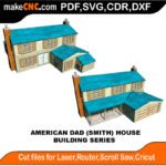Building American Dad Smith House MakeCNC SVG DXF PDF CDR 3D puzzle pattern product image