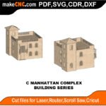 Building C Manhattan Complex MakeCNC SVG DXF PDF CDR 3D puzzle pattern product image