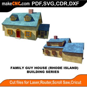 Building Family Guy House Rhode Island MakeCNC SVG DXF PDF CDR 3D puzzle pattern product image