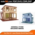 Building General Store MakeCNC SVG DXF PDF CDR 3D puzzle pattern product image