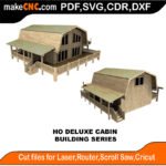 Building HO Deluxe Cabin MakeCNC SVG DXF PDF CDR 3D puzzle pattern product image
