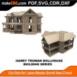 Building Harry Truman Dollhouse MakeCNC SVG DXF PDF CDR 3D puzzle pattern product image