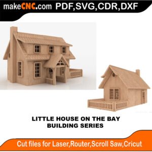 Building Little House Bay MakeCNC SVG DXF PDF CDR 3D puzzle pattern product image